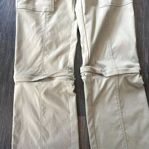 Prana Monarch Convertible Pants Shorts Hiking Khaki Tan Stretchy Women's Size 8 - Picture 2 of 7